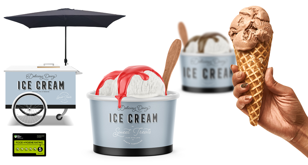 Wedding ice cream cart by Sweet Treat ice creams